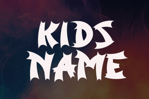 Kids Name Display Font for Handmade Labels and Craft Designs